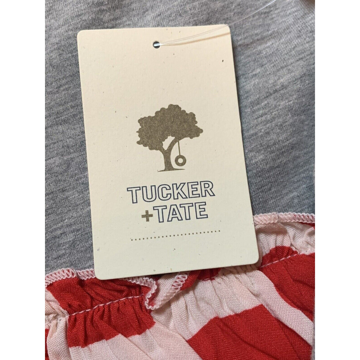 TUCKER + TATE Toddler Grey Fleece Bodice/Pink Red Heart Print Dress Size 3 NWT