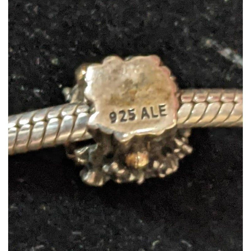Pandora Moments Golden Plate Coconut 925 Sterling Silver Palm Tree Bead Charm