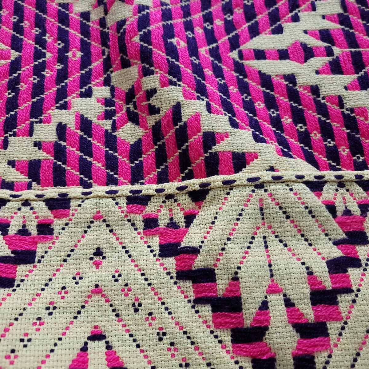 Handmade OAXACAN Table Bed Console Dresser Runner Embroidery Geometric Linens