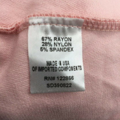 Zunie Skater Dress Peplum Front Round Neck Cap Sleeve Light Wash Solid Pink 16