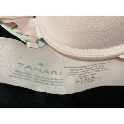 Tahari Women's Laser Cut Smoothing Contour Underwire Bra 38C Pink NWT Plunge