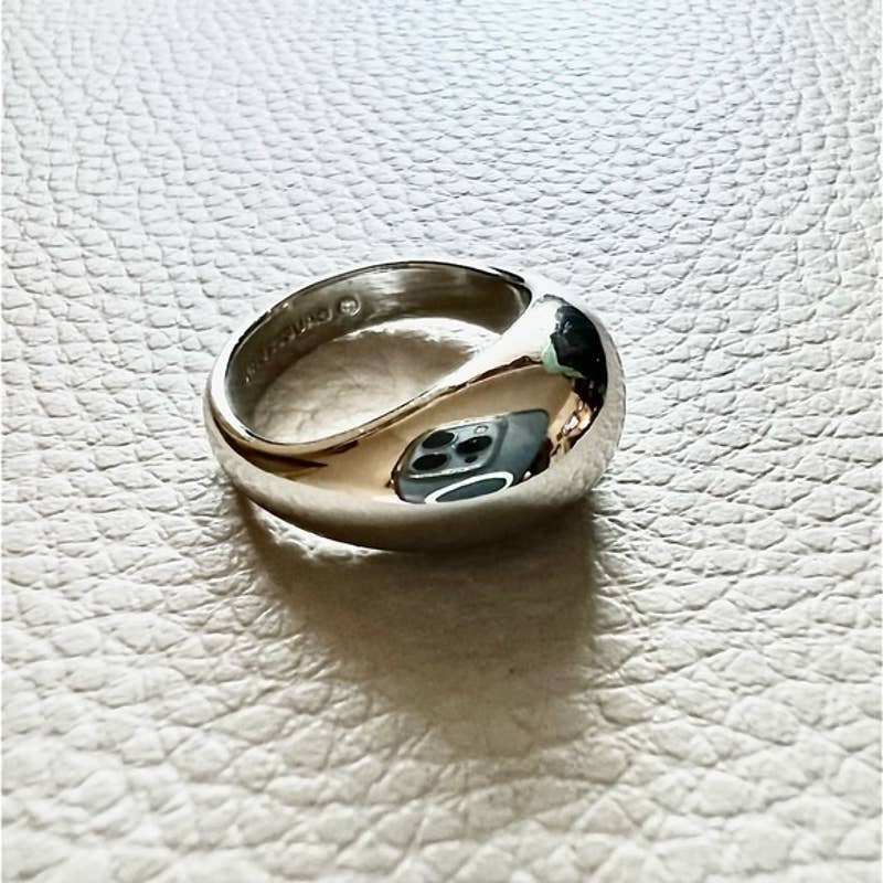 Baublebar Maro Dome Minimalist Ring Signed Inside Silver Plated Brass Size 7
