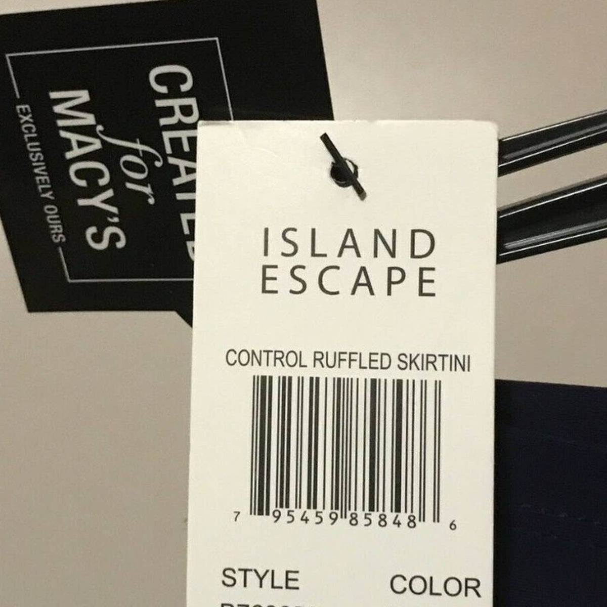 ISLAND ESCAPE BOTTOMS High Waist Ruffled Swim Skirt size 16 Navy Blue Swimwear