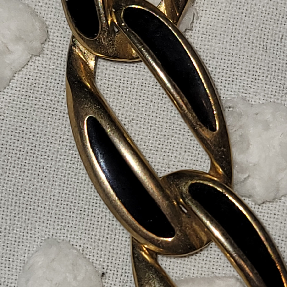 vintage SET Napier Necklace &  bracelet Goldtone Black Chainlink 1980s Fashion