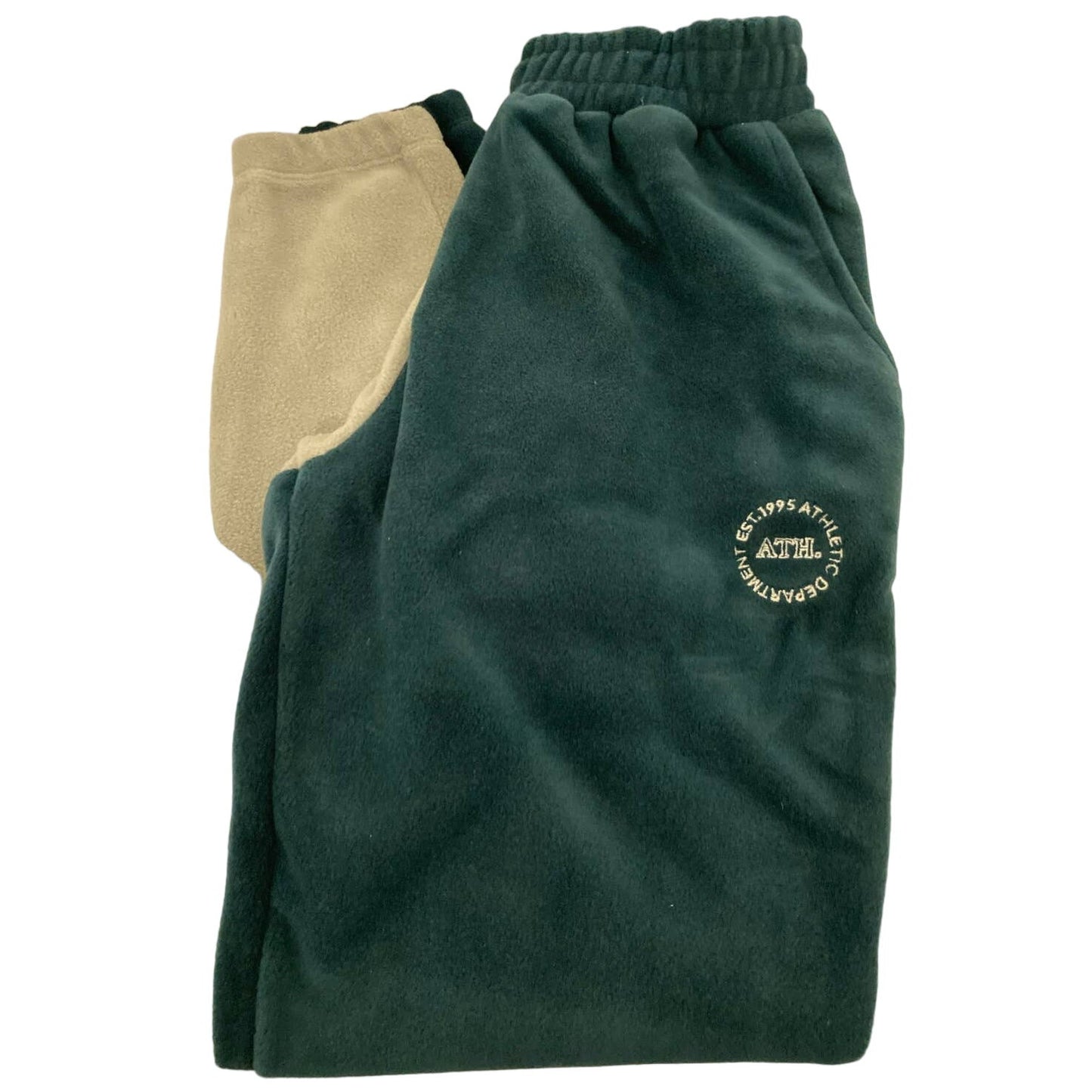 Topshop Colorblock Fleece Joggers Sweat Pants Sz 4-6 Two-Tone Green NWT