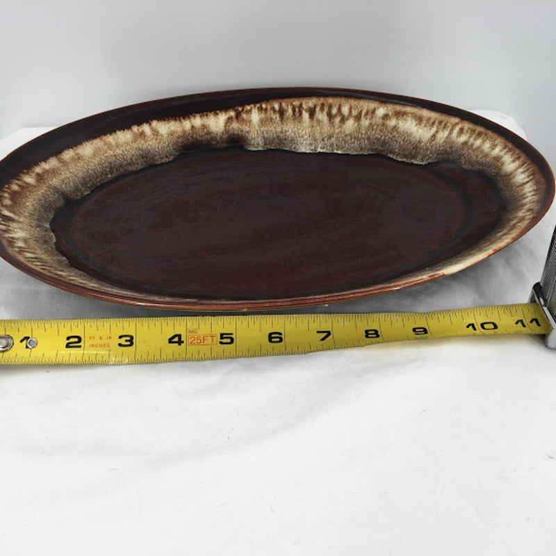 Pzaltzgraff USA 16 Drip wear Brown glaze oval ceramic serving platter