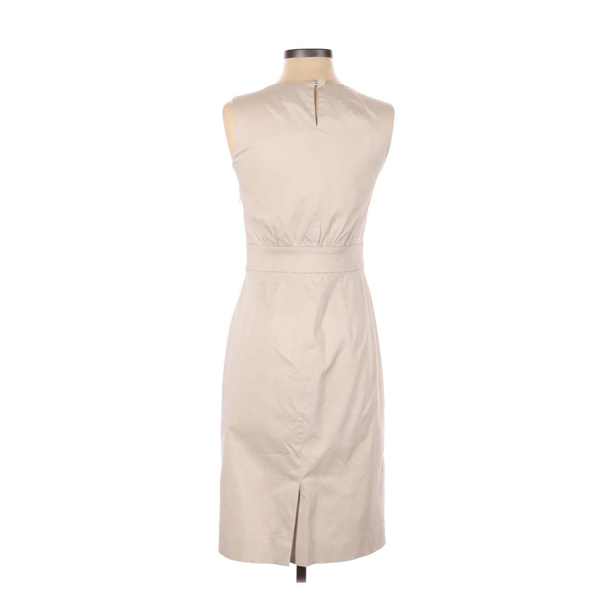 J. Crew Fitted Dress Side Zip Back Slit Ruffle Front  Classic Size 2 sleeveless