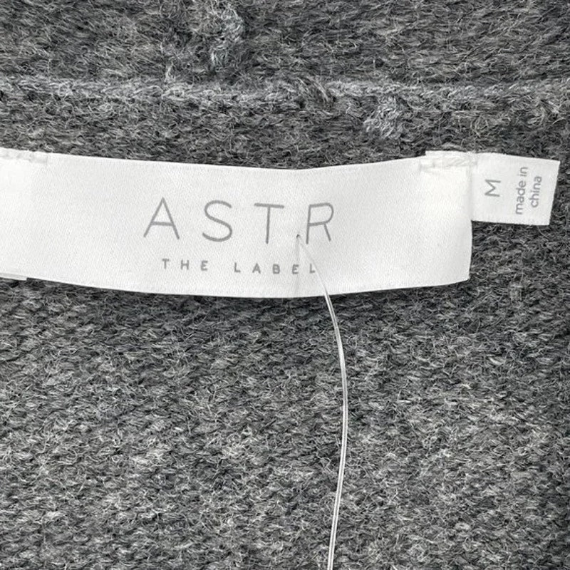 NWT Astr The Label Pleated Plunge Wrap Front Sweater Sz Medium in Charcoal