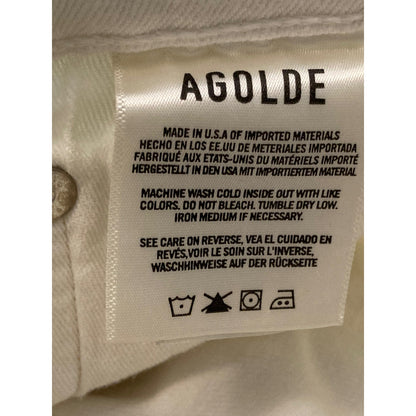 Agolde Toni Mid Rise Chewed Hem Straight Soft Denim Jeans Size 25 in Glowed NWT