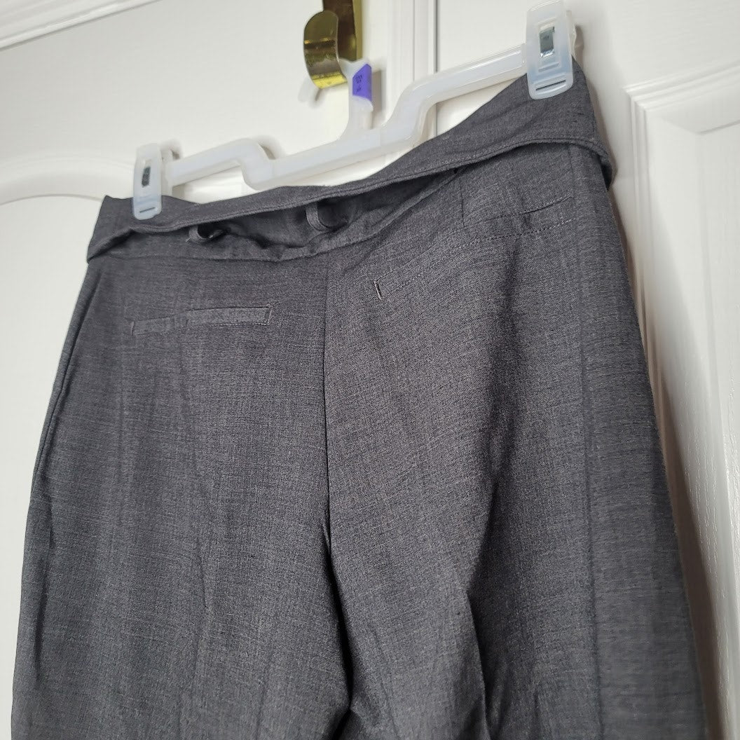 Worthington 1980s Size 8 Gray ultra wide cuffed pants 31" long high waisted