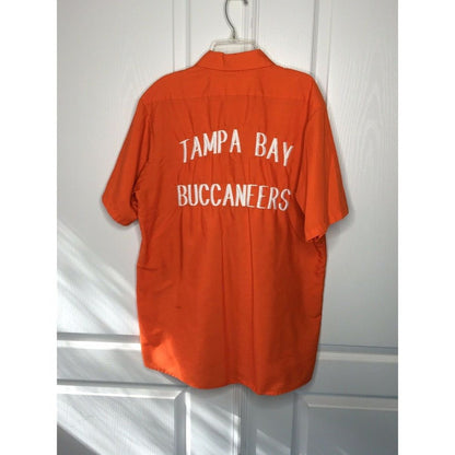 Red Kap Tampa Bay Buccaneers Work Shirt NFL TOM large short sleeved embroidery