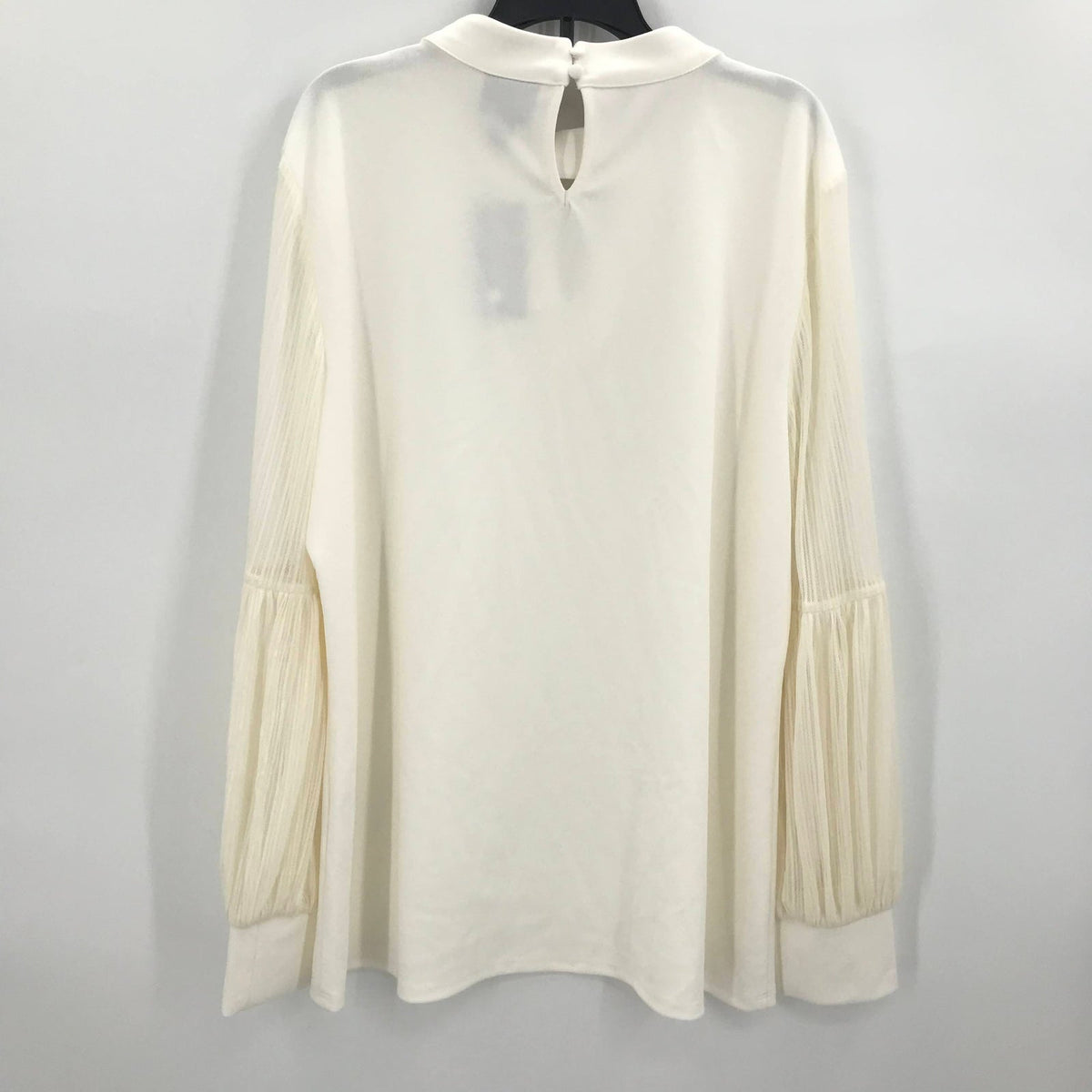 JM Collection Cream Blouse Top Keyhole Neck Long Sleeve XL CAREER BLOUSE SHIRT