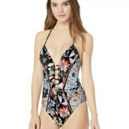 Kenneth Cole New York V-Neck Latter Front Swimwear Size Small