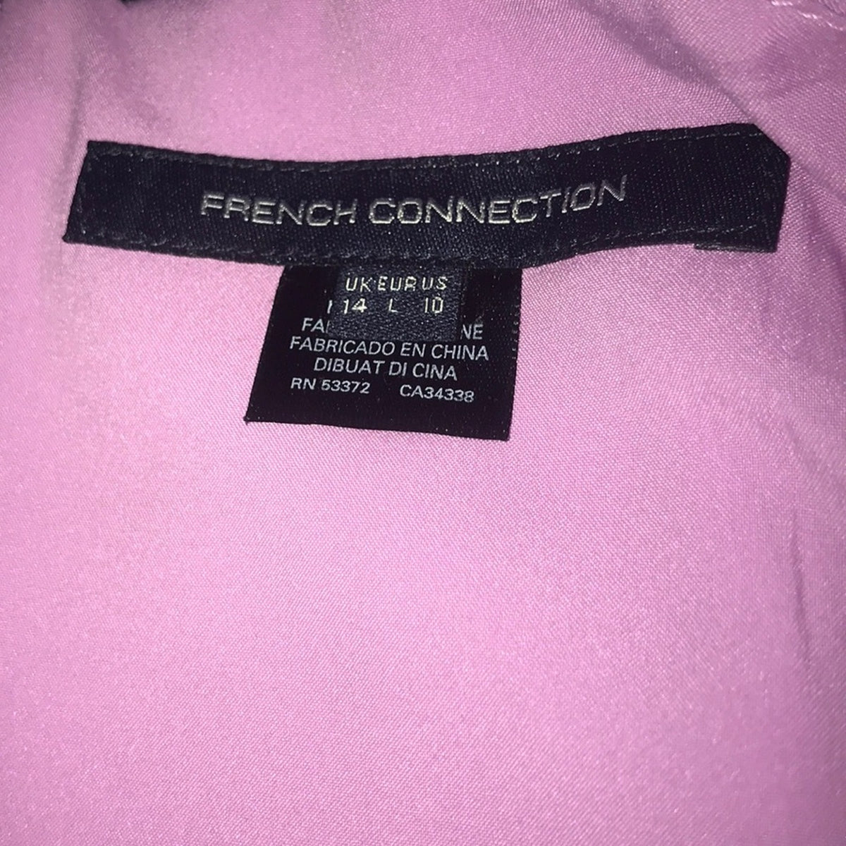 French Connection Purple Pink Mini Dress Size 10 Straps Cocktail Thin Straps
