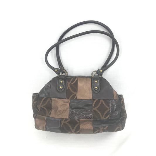 Vintage Patchwork Plaid Purse Bag Double Handle Snap Button