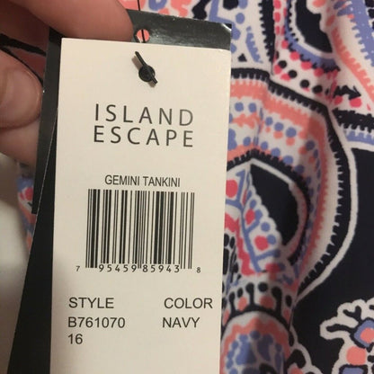 NWT Island Escape Gemini Tankini Underwire Swim Size 16