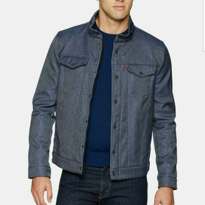 NWT Levis Trucker Jacket Soft Shell Stand Collar Size XLarge