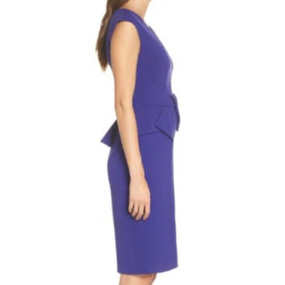 Vince Camuto NEW Royal Blue Bow Sheath Dress  Size 4 Sleeveless Career Casual