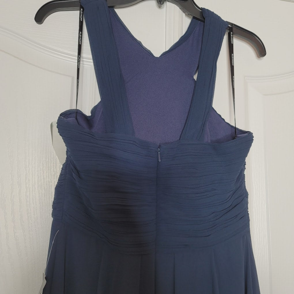 LevKoff Maxi Formal Sleeveless Black Chiffon Sleeveless A-line Dress Size 6 NEW