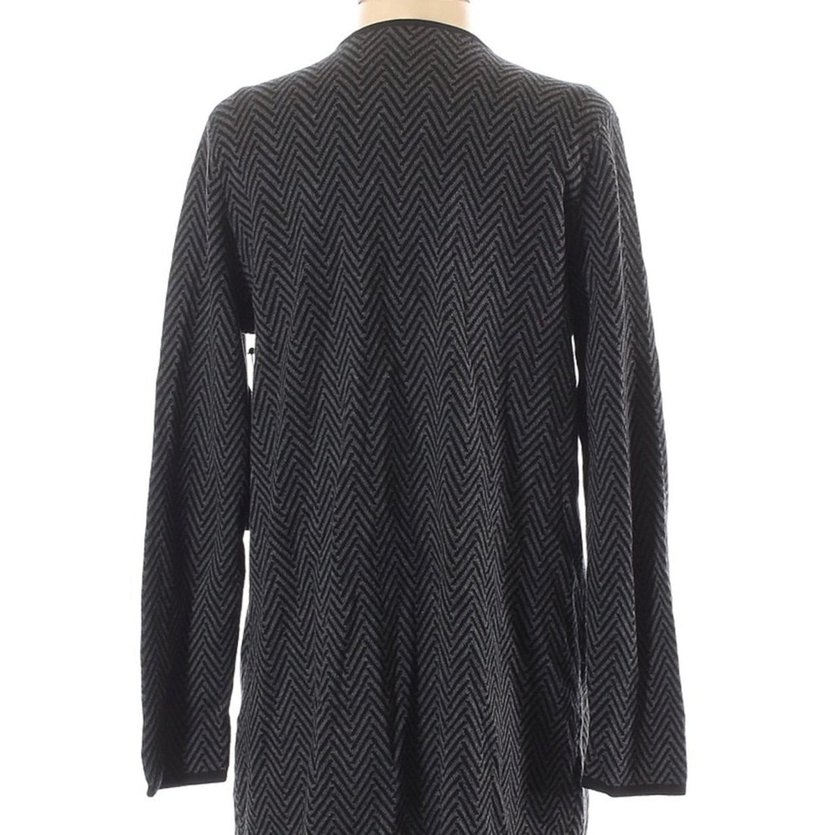 Vince Camuto Cardigan Sweater Long Sleeves Gray SIZE SMALL open front geometric