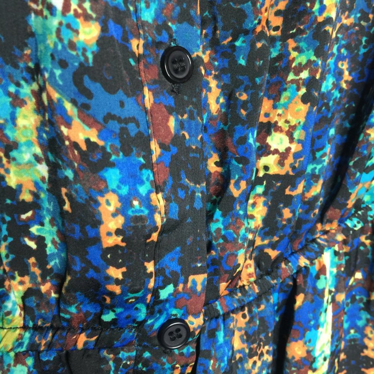 Collective Concepts Button Front Shirt Dress Belted Long Sleeve Multicolor Sz XS