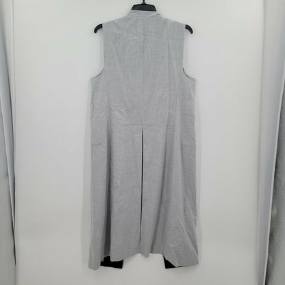 BCBGMAXAZRIA Longline Open Front Vest Coat Sleeveless Heather Gray Medium