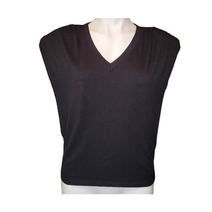 Treasure & Bond V-Neck Shoulder Pad Cap Sleeve Top Sz XS/Extra Small Black NWT