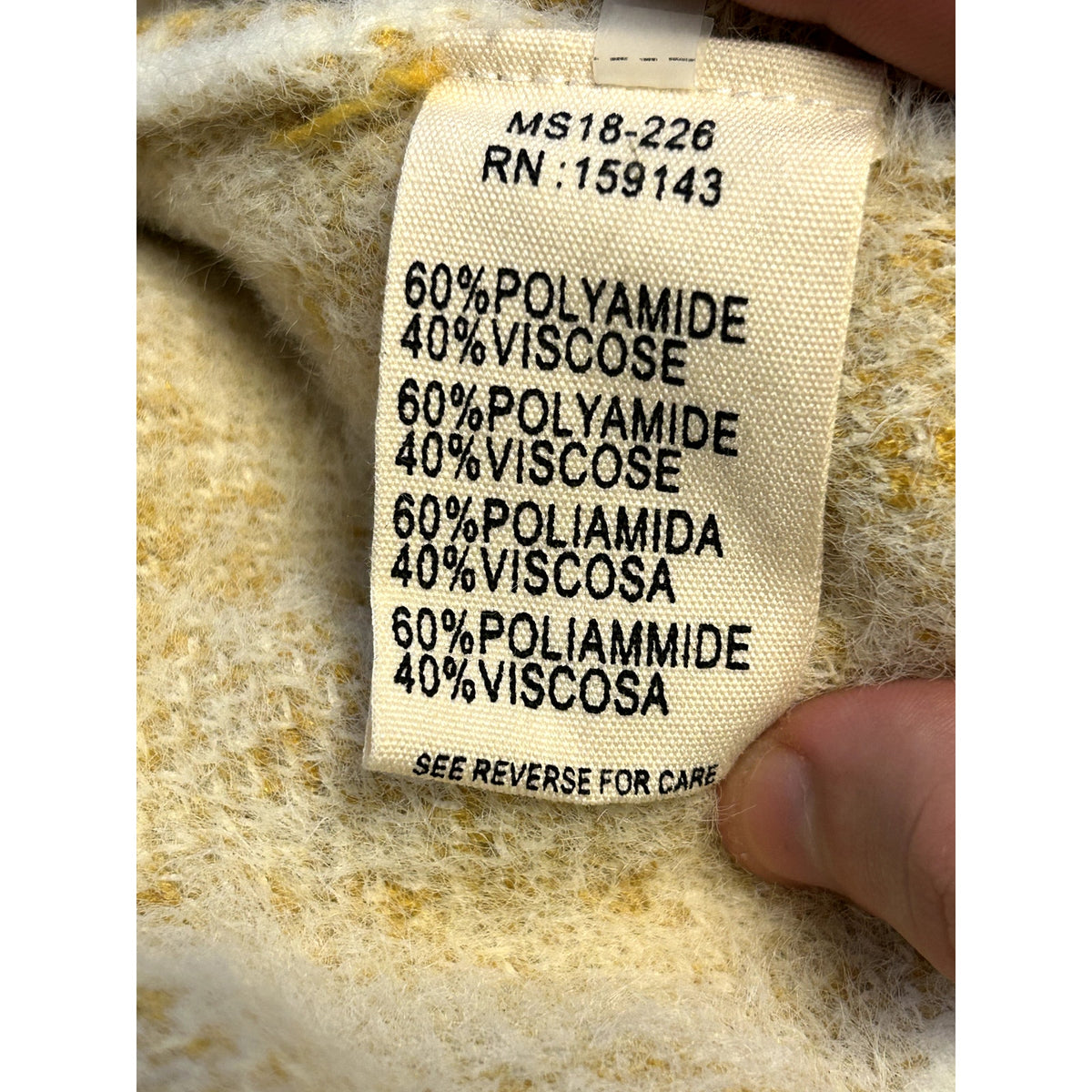 FRNCH Paris NWT Cozy Vertical Zig Zag White Yellow Sweater Size Medium/Large