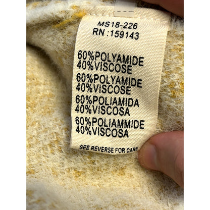 FRNCH Paris NWT Cozy Vertical Zig Zag White Yellow Sweater Size Medium/Large