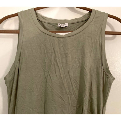 Love Fire Side-Ruch Sleeveless Tank Bodycon Mini Dress Sz Medium in Seagrass NWT