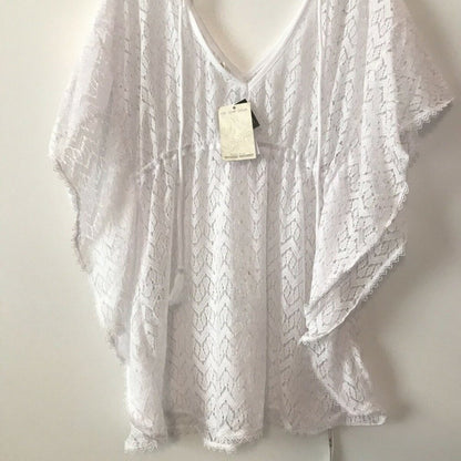Miken Crochet Caftan Cover Up Swimsuit Swimwear Size Medium