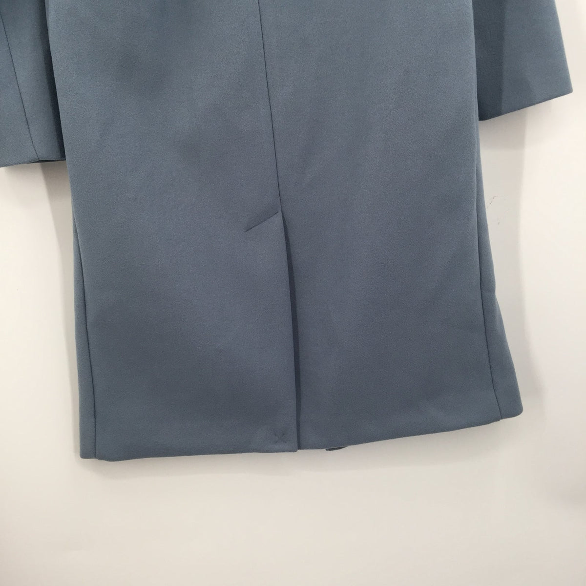 Topshop Brooke Double Breasted Long Coat Collared Neck Four Button Up Blue SZ 4