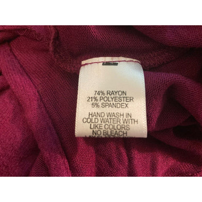 Gibson Look Women's Off Shoulder Cowl Pullover Tunic Top XXS Wine NWT High Low