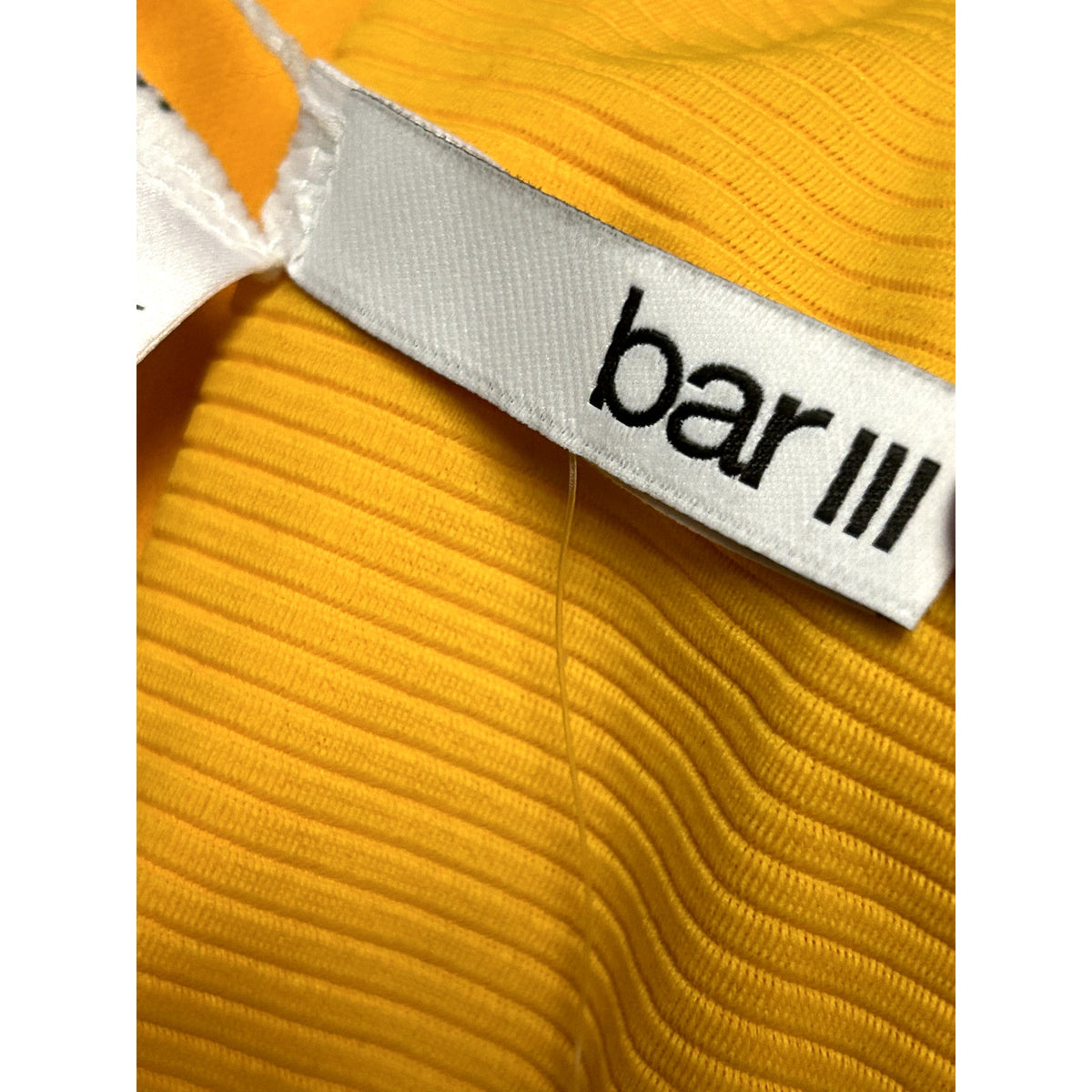 Bar III NWT Like It or Knot Hipster Swim Ribbed Marigold Bikini Bottom Size XL