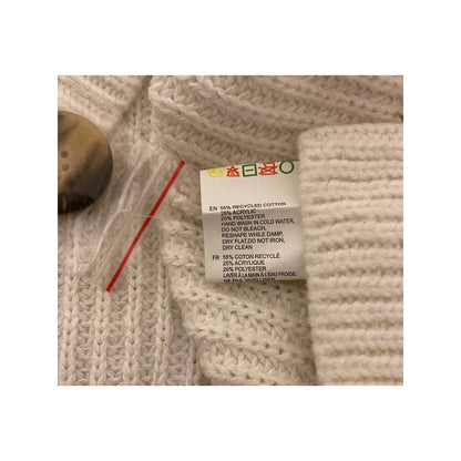 Cloth by Design Women's Button Front Tunic Cardigan Sweater Medium Egg White NWT