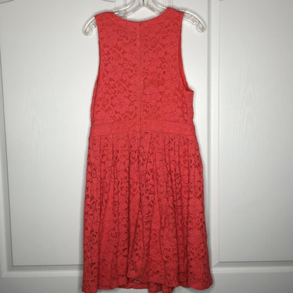 Brixon Ivy Coral lace Sleeveless dress Large Fit Flare Lined Stretch Summer