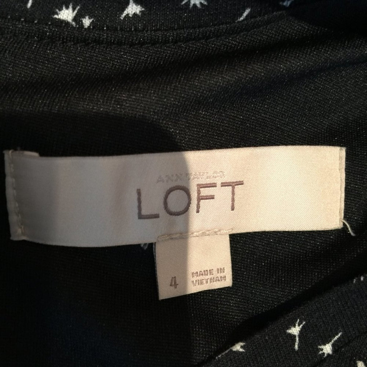Ann Taylor Loft Tank Dress Back Zip Boat Neck Floral Black / White Size 4 Casual