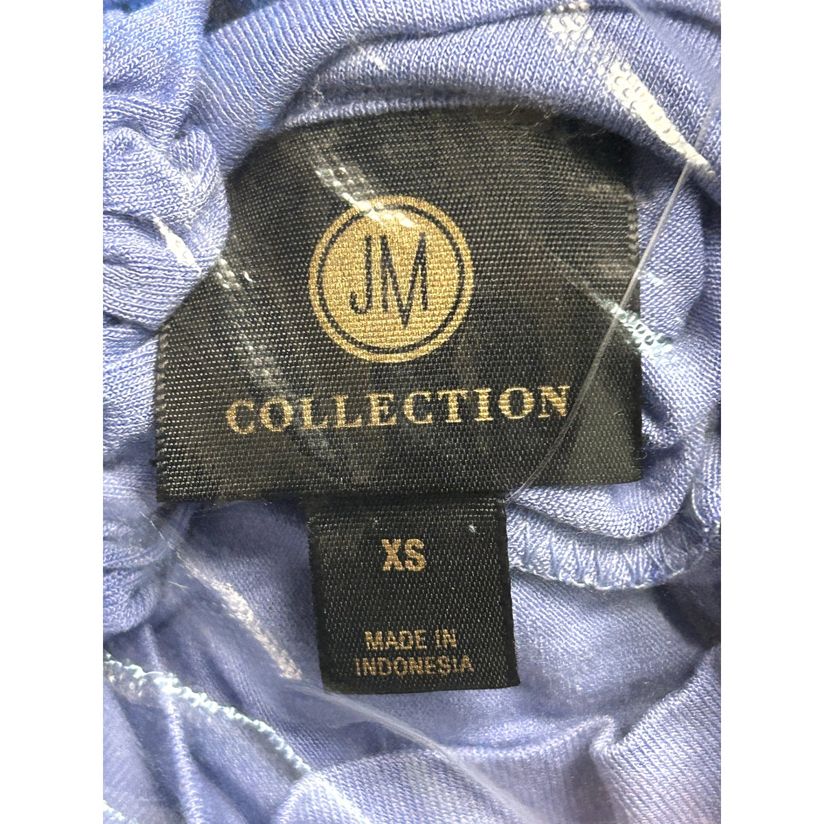 JM Collection NWT Blouson Shirt New Soft Iris Short Sleeve Top XS