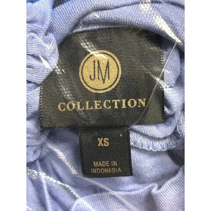 JM Collection NWT Blouson Shirt New Soft Iris Short Sleeve Top XS