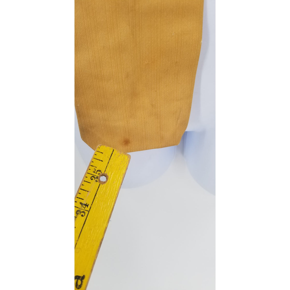 Vintage J Byrons Swiss Silk Mens Neck Tie Gold Yellow SQUARE BOTTOM WIDE