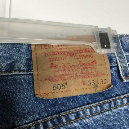 Levi Strauss & Co 505 Regular Fit Straight Jeans Dark Wash Denim Blue Size 33x30