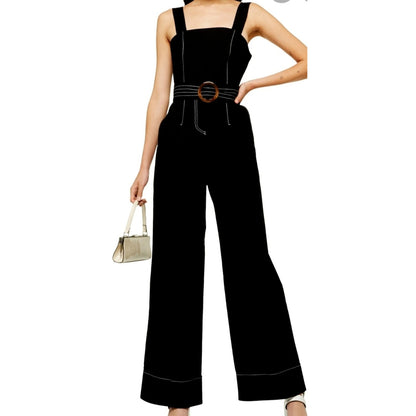Topshop Utility Black Halter Pocket Jumpsuit Size 4