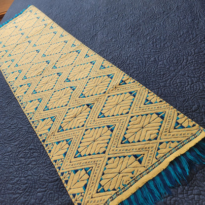 Handmade OAXACAN Table Bed Console Dresser Runner Embroidery Geometric Linens