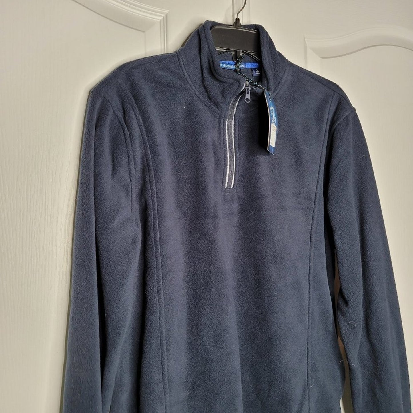 Nwt Vintage 1946 Mood Indigo Blue Partial Zip Fleece Knit Sweater Large