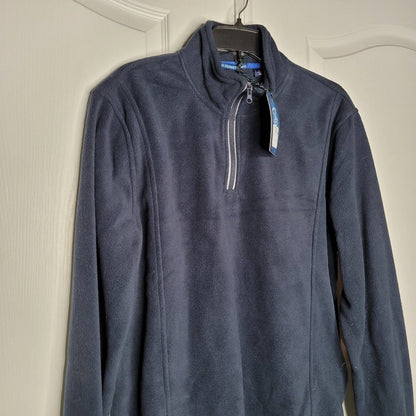 Nwt Vintage 1946 Mood Indigo Blue Partial Zip Fleece Knit Sweater Large
