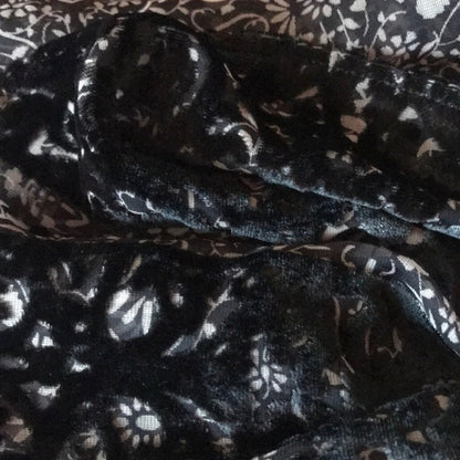 DR2 NEW Black Sheer Velvet Open Kimono Size 1X duster coverup Sheer lace