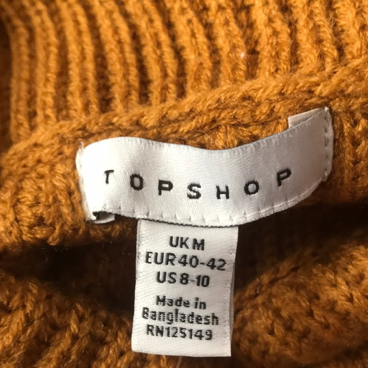 Topshop NEW Roll Neck Ribbed Sweater Size US 8-10
