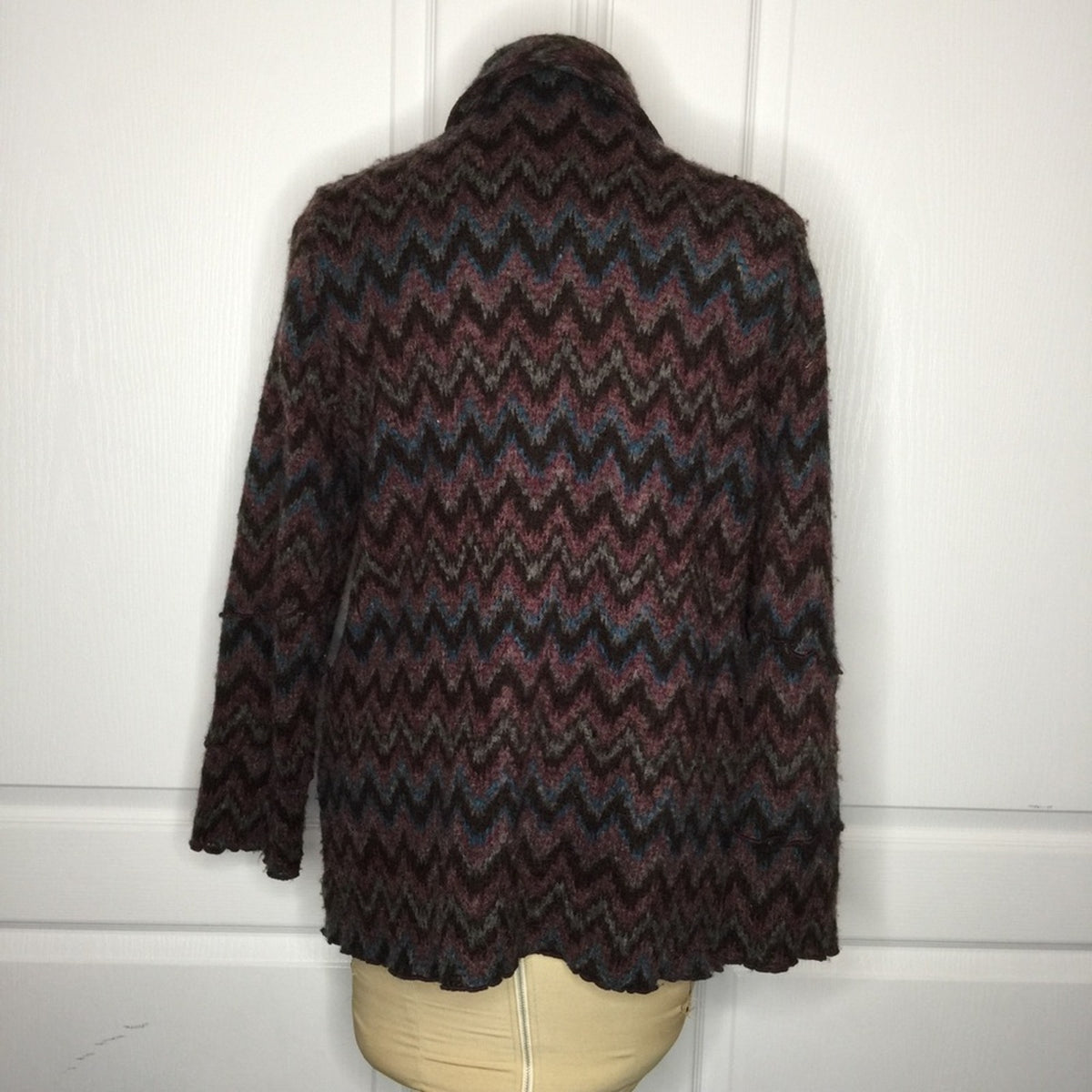Aztec fuzzy long sleeve sweater FOCUS Wool blend Medium BOHO Tribal Western VTG