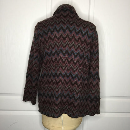 Aztec fuzzy long sleeve sweater FOCUS Wool blend Medium BOHO Tribal Western VTG