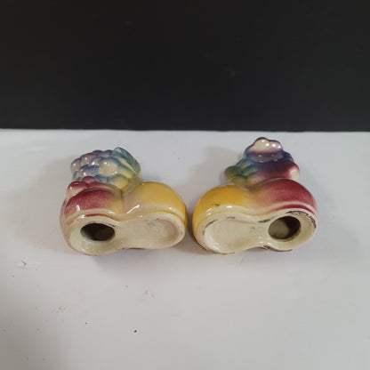 Vintage Shawnee Pottery Ceramic Fruit  Grapes Pear Salt & Pepper Shaker Set